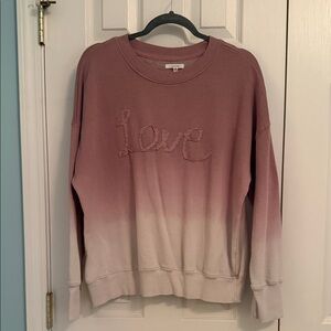 Maurices Pink and Cream Love Sweatshirt L